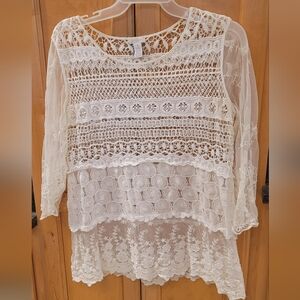 Chico's Cream Lace Blouse